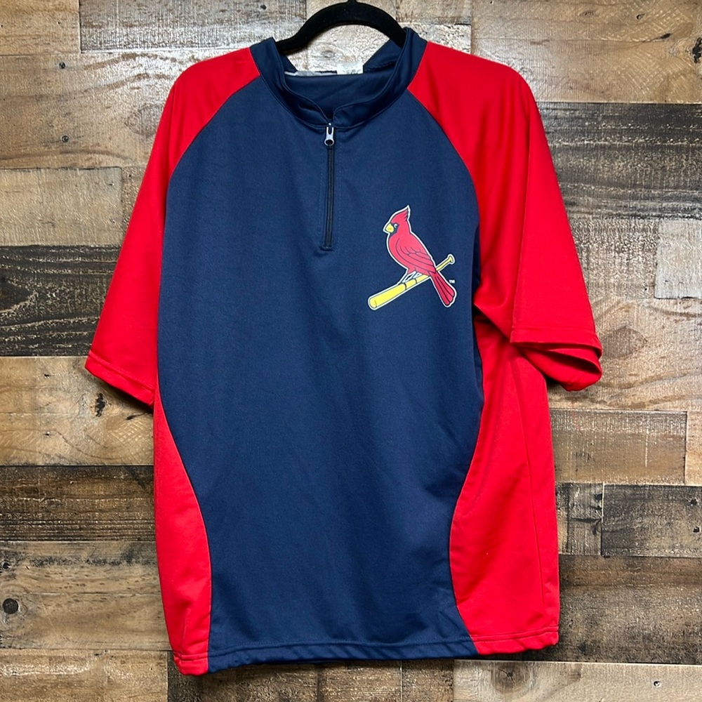 St. Louis Cardinals Quarter Zip Pullover Shirt‎ Men's Size XL